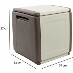 Dmora Tronc De Conteneur Polyvalent Polypropylène, Boîte Pleine Longueur, 100% Made In Italy, 54x53h57 Cm, Couleur Gris Clair -Rangement de jardin Soldes 51647194 5