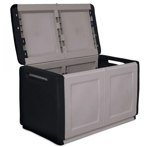 Dmora Tronc De Conteneur Polyvalent Polypropylène, Boîte Pleine Longueur, 100% Made In Italy, 96x53h57 Cm, Couleur Grise 4 Dmora Tronc De Conteneur Polyvalent Polypropylène, Boîte Pleine Longueur, 100% Made In Italy, 96x53h57 Cm, Couleur Grise – Image 2