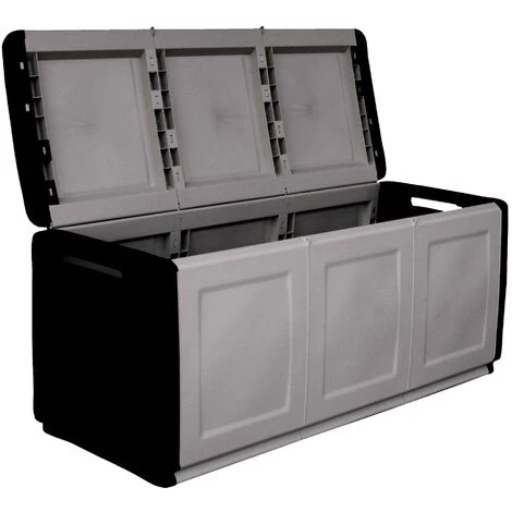 Dmora Tronc De Conteneur Polyvalent En Polypropylène, Garage, 100% Made In Italy, 138x53h57 Cm, Couleur Grise 5 Dmora Tronc De Conteneur Polyvalent En Polypropylène, Garage, 100% Made In Italy, 138x53h57 Cm, Couleur Grise – Image 3