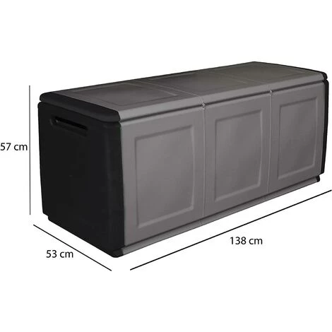 Dmora Tronc De Conteneur Polyvalent En Polypropylène, Garage, 100% Made In Italy, 138x53h57 Cm, Couleur Grise 6 Dmora Tronc De Conteneur Polyvalent En Polypropylène, Garage, 100% Made In Italy, 138x53h57 Cm, Couleur Grise – Image 4