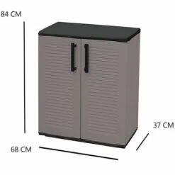 Dmora Armoire Polyvalente Multi-usines Ou Interne, Armoire Basse Avec 2 Portes Et 1 étagère En Polypropylène, 100% Made In Italy, 68x37h84 Cm, Couleur Grise 11 Dmora Armoire Polyvalente Multi-usines Ou Interne, Armoire Basse Avec 2 Portes Et 1 étagère En Polypropylène, 100% Made In Italy, 68x37h84 Cm, Couleur Grise -Rangement de jardin Soldes 51776658 5