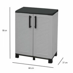 Dmora Cabinet Polyvalent Extérieure Ou Interne, Armoire Basse Avec 2 Portes Et 1 étagère En Polypropylène, 100% Made In Italy, 68x37h90 Cm, Couleur Grise 11 Dmora Cabinet Polyvalent Extérieure Ou Interne, Armoire Basse Avec 2 Portes Et 1 étagère En Polypropylène, 100% Made In Italy, 68x37h90 Cm, Couleur Grise -Rangement de jardin Soldes 51776673 5