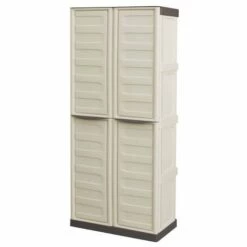 Dmora Armoire Extérieure Ou Intérieure, 2 Portes Et 3 Niveaux En Polypropylène, 100% Made In Italy, 70x39h165 Cm, Couleur Beige 8 Dmora Armoire Extérieure Ou Intérieure, 2 Portes Et 3 Niveaux En Polypropylène, 100% Made In Italy, 70x39h165 Cm, Couleur Beige -Rangement de jardin Soldes 51776684 2