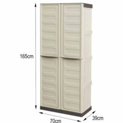 Dmora Armoire Extérieure Ou Intérieure, 2 Portes Et 3 Niveaux En Polypropylène, 100% Made In Italy, 70x39h165 Cm, Couleur Beige 11 Dmora Armoire Extérieure Ou Intérieure, 2 Portes Et 3 Niveaux En Polypropylène, 100% Made In Italy, 70x39h165 Cm, Couleur Beige -Rangement de jardin Soldes 51776684 5
