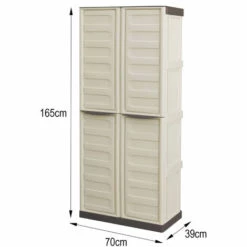 Dmora Armoire Polyvalente Extérieure Ou Intérieure, 2 Portables Mobiles Et 3 Niveaux En Polypropylène, 100% Made In Italy, 70x39h165 Cm, Couleur Beige 11 Dmora Armoire Polyvalente Extérieure Ou Intérieure, 2 Portables Mobiles Et 3 Niveaux En Polypropylène, 100% Made In Italy, 70x39h165 Cm, Couleur Beige -Rangement de jardin Soldes 51776687 5