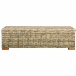 YOUTHUP Boîte De Rangement 120 Cm Rotin Naturel Kubu Et Manguier Solide - Brun 9 YOUTHUP Boîte De Rangement 120 Cm Rotin Naturel Kubu Et Manguier Solide - Brun -Rangement de jardin Soldes 51875615 3
