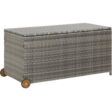 YOUTHUP Boîte De Rangement De Jardin Gris Clair 120x65x61 Cm Rotin - Gris 3 YOUTHUP Boîte De Rangement De Jardin Gris Clair 120x65x61 Cm Rotin - Gris