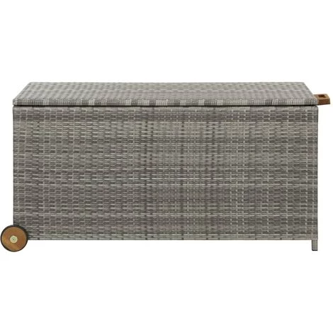 YOUTHUP Boîte De Rangement De Jardin Gris Clair 120x65x61 Cm Rotin - Gris 4 YOUTHUP Boîte De Rangement De Jardin Gris Clair 120x65x61 Cm Rotin - Gris – Image 2