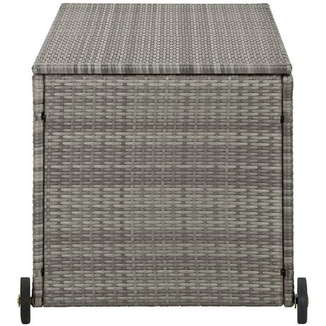 YOUTHUP Boîte De Rangement De Jardin Gris Clair 120x65x61 Cm Rotin - Gris 5 YOUTHUP Boîte De Rangement De Jardin Gris Clair 120x65x61 Cm Rotin - Gris – Image 3