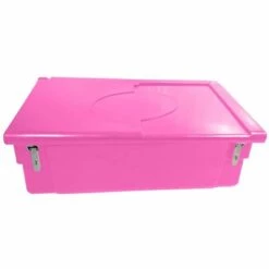 PLAST'UP ROTOMOULAGE COFFRE DE JARDIN 100L AVEC GRENOUILLERES CADENASSABLES POUR STOCKAGE Et RANGEMENT-Rose-45cm - Rose