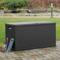 Topdeal Boîte De Stockage De Jardin Anthracite 120x56x63 Cm PP Rotin 11 Topdeal Boîte De Stockage De Jardin Anthracite 120x56x63 Cm PP Rotin -Rangement de jardin Soldes 52090956 5