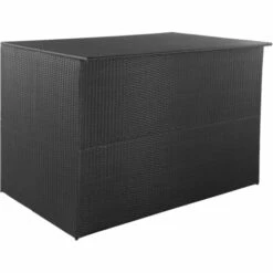 Topdeal Boîte De Rangement De Jardin Noir 150x100x100 Cm Résine Tressée