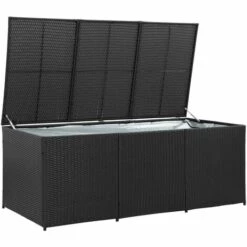 Topdeal Boîte De Rangement De Jardin Résine Tressée 180x90x75 Cm Noir 9 Topdeal Boîte De Rangement De Jardin Résine Tressée 180x90x75 Cm Noir -Rangement de jardin Soldes 52091627 3