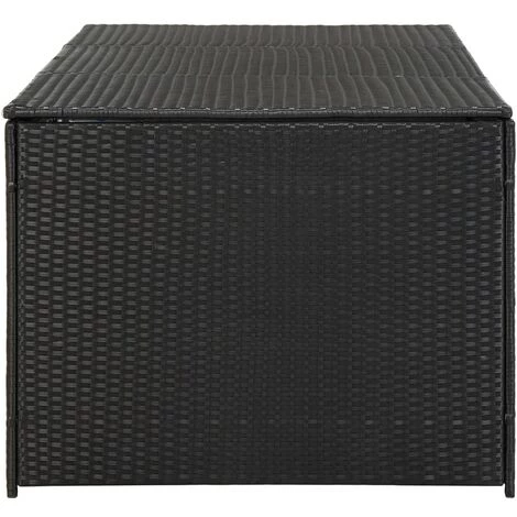 Topdeal Boîte De Rangement De Jardin Résine Tressée 180x90x75 Cm Noir 7 Topdeal Boîte De Rangement De Jardin Résine Tressée 180x90x75 Cm Noir – Image 5