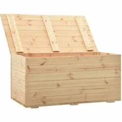 Topdeal Coffre De Rangement 120x63x50,7 Cm Bois De Pin Massif FF288583_FR -Rangement de jardin Soldes 52096343 2