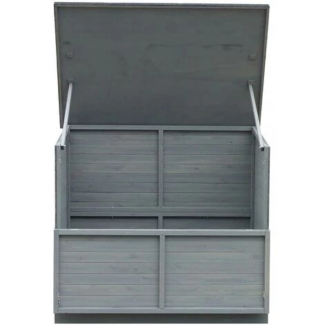 HABITAT & JARDIN Coffre De Jardin En Bois "Caja" - 137 X 91 X 121 Cm - Anthracite 4 HABITAT & JARDIN Coffre De Jardin En Bois "Caja" - 137 X 91 X 121 Cm - Anthracite – Image 2