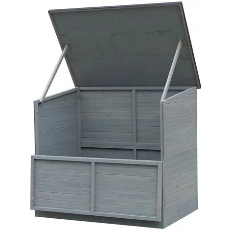 HABITAT & JARDIN Coffre De Jardin En Bois "Caja" - 137 X 91 X 121 Cm - Anthracite 5 HABITAT & JARDIN Coffre De Jardin En Bois "Caja" - 137 X 91 X 121 Cm - Anthracite – Image 3