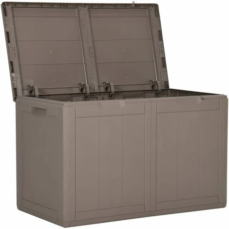 YOUTHUP Boîte De Rangement De Jardin 180 L Marron PP - Brun 4 YOUTHUP Boîte De Rangement De Jardin 180 L Marron PP - Brun – Image 2