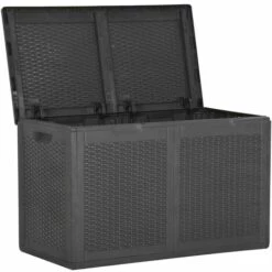 LANGRAY Boîte De Rangement De Jardin 180 L Noir PP Maison & Jardin -Rangement de jardin Soldes 53829776 5