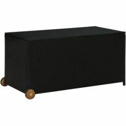 LANGRAY Boîte De Rangement De Jardin Noir 120x65x61 Cm Résine Tressée Maison & Jardin