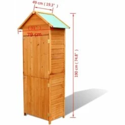 LANGRAY Armoire De Rangement De Jardin Marron 79x49x190 Cm Maison & Jardin -Rangement de jardin Soldes 53829783 4