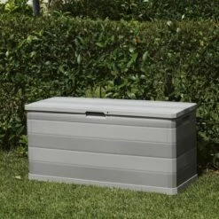 LANGRAY Boîte De Rangement De Jardin Gris 117x45x56 Cm Maison & Jardin 10 LANGRAY Boîte De Rangement De Jardin Gris 117x45x56 Cm Maison & Jardin -Rangement de jardin Soldes 53829798 4