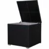 SVITA Coffre De Rangement En Poly Rotin Coffre D'extension De Jardin LUGANO CALIFORNIA Noir