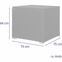 SVITA Coffre De Rangement En Poly Rotin Coffre D'extension De Jardin LUGANO CALIFORNIA Noir -Rangement de jardin Soldes 53852982 3