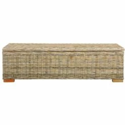 Hommoo Boite De Rangement 120 Cm Rotin Naturel Kubu Et Manguier Solide -Rangement de jardin Soldes 54056835 3