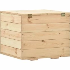 Hommoo Coffre De Rangement 60x54x50,7 Cm Bois De Pin Massif -Rangement de jardin Soldes 54061345 5