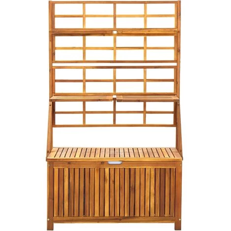 Hommoo Boite De Rangement Et Treillis 99x55x160cm Bois D'acacia Solide 5 Hommoo Boite De Rangement Et Treillis 99x55x160cm Bois D'acacia Solide – Image 3