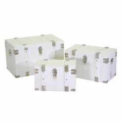 WEBMARKETPOINT Coffre En Bois 1-3 Blanc Rectangulaire