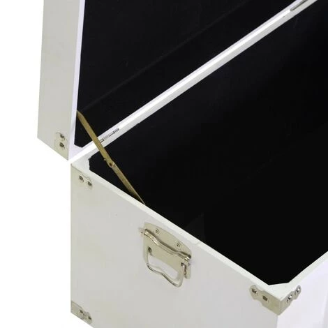 WEBMARKETPOINT Coffre En Bois 1-3 Blanc Rectangulaire 5 WEBMARKETPOINT Coffre En Bois 1-3 Blanc Rectangulaire – Image 3