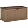 Hommoo Boite De Rangement De Jardin 335 L Moka-Chocolat PP