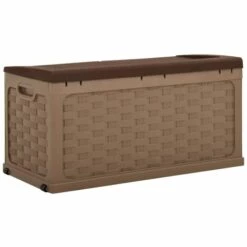 Hommoo Boite De Rangement De Jardin 335 L Moka-Chocolat PP -Rangement de jardin Soldes 54149102 4