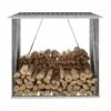 Hommoo Abri De Stockage A Bois Acier Galvanise 163x83x154cm Anthracite -Rangement de jardin Soldes 54151235 1