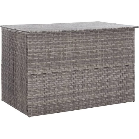 Hommoo Boite De Rangement De Jardin Gris 150x100x100 Cm Resine Tressee 3 Hommoo Boite De Rangement De Jardin Gris 150x100x100 Cm Resine Tressee