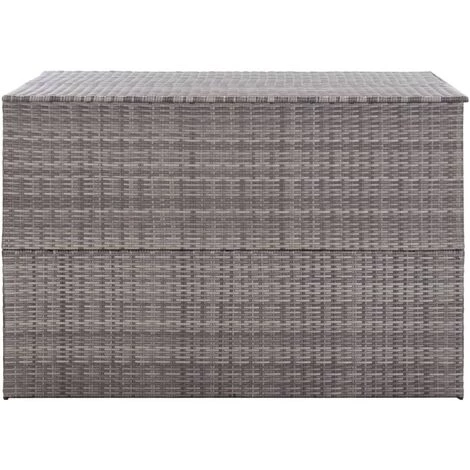 Hommoo Boite De Rangement De Jardin Gris 150x100x100 Cm Resine Tressee 4 Hommoo Boite De Rangement De Jardin Gris 150x100x100 Cm Resine Tressee – Image 2