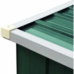 Hommoo Abri De Stockage De Bois Acier Galvanise 330x84x152 Cm Vert -Rangement de jardin Soldes 54154609 5