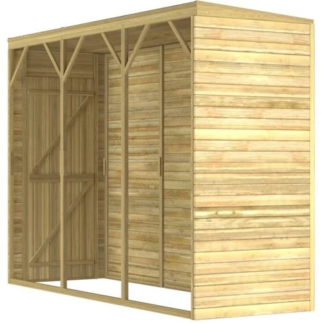 VidaXL Abri De Stockage De Jardin 100x300x220 Cm Bois De Pin Imprégné - Brun 7 VidaXL Abri De Stockage De Jardin 100x300x220 Cm Bois De Pin Imprégné - Brun – Image 5