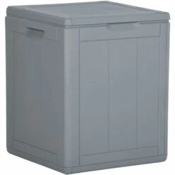 TRUE DEAL Boîte De Rangement De Jardin 90 L Gris PP