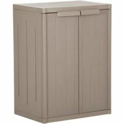 TRUE DEAL Armoire De Rangement De Jardin Marron 65x45x88 Cm PP