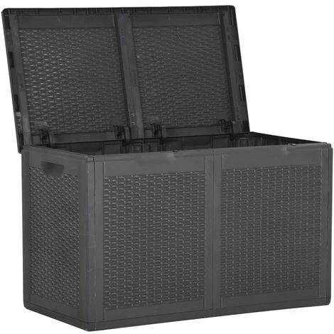 TRUE DEAL Boîte De Rangement De Jardin 180 L Noir PP 4 TRUE DEAL Boîte De Rangement De Jardin 180 L Noir PP – Image 2