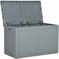 TRUE DEAL Boîte De Rangement De Jardin 180 L Gris PP -Rangement de jardin Soldes 54487171 4