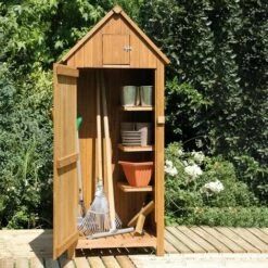 ALCE Armoire De Jardin Conteneur En Bois Extérieure Rangement D'outils Utile 3