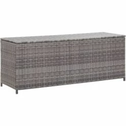 Topdeal Boîte De Rangement De Jardin Gris 120x50x60 Cm Résine Tressée FF46460_FR