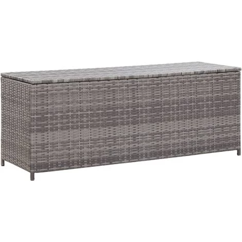 Topdeal Boîte De Rangement De Jardin Gris 120x50x60 Cm Résine Tressée FF46460_FR 3 Topdeal Boîte De Rangement De Jardin Gris 120x50x60 Cm Résine Tressée FF46460_FR