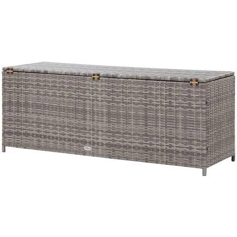 Topdeal Boîte De Rangement De Jardin Gris 120x50x60 Cm Résine Tressée FF46460_FR 5 Topdeal Boîte De Rangement De Jardin Gris 120x50x60 Cm Résine Tressée FF46460_FR – Image 3