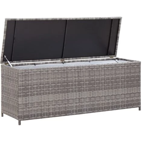 Topdeal Boîte De Rangement De Jardin Gris 120x50x60 Cm Résine Tressée FF46460_FR 6 Topdeal Boîte De Rangement De Jardin Gris 120x50x60 Cm Résine Tressée FF46460_FR – Image 4