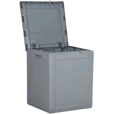 YOUTHUP Boîte De Rangement De Jardin 90 L Gris PP Rotin - Gris 6 YOUTHUP Boîte De Rangement De Jardin 90 L Gris PP Rotin - Gris – Image 4